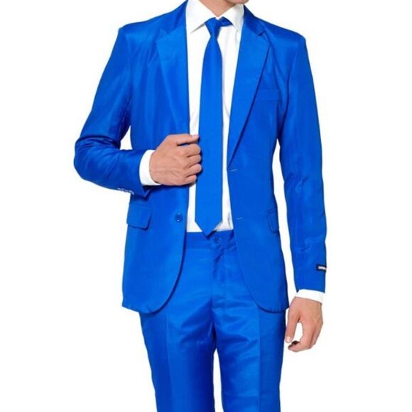 suitmeister Suits & Blazers New Mens Suitmeister Solid Blue Costume
